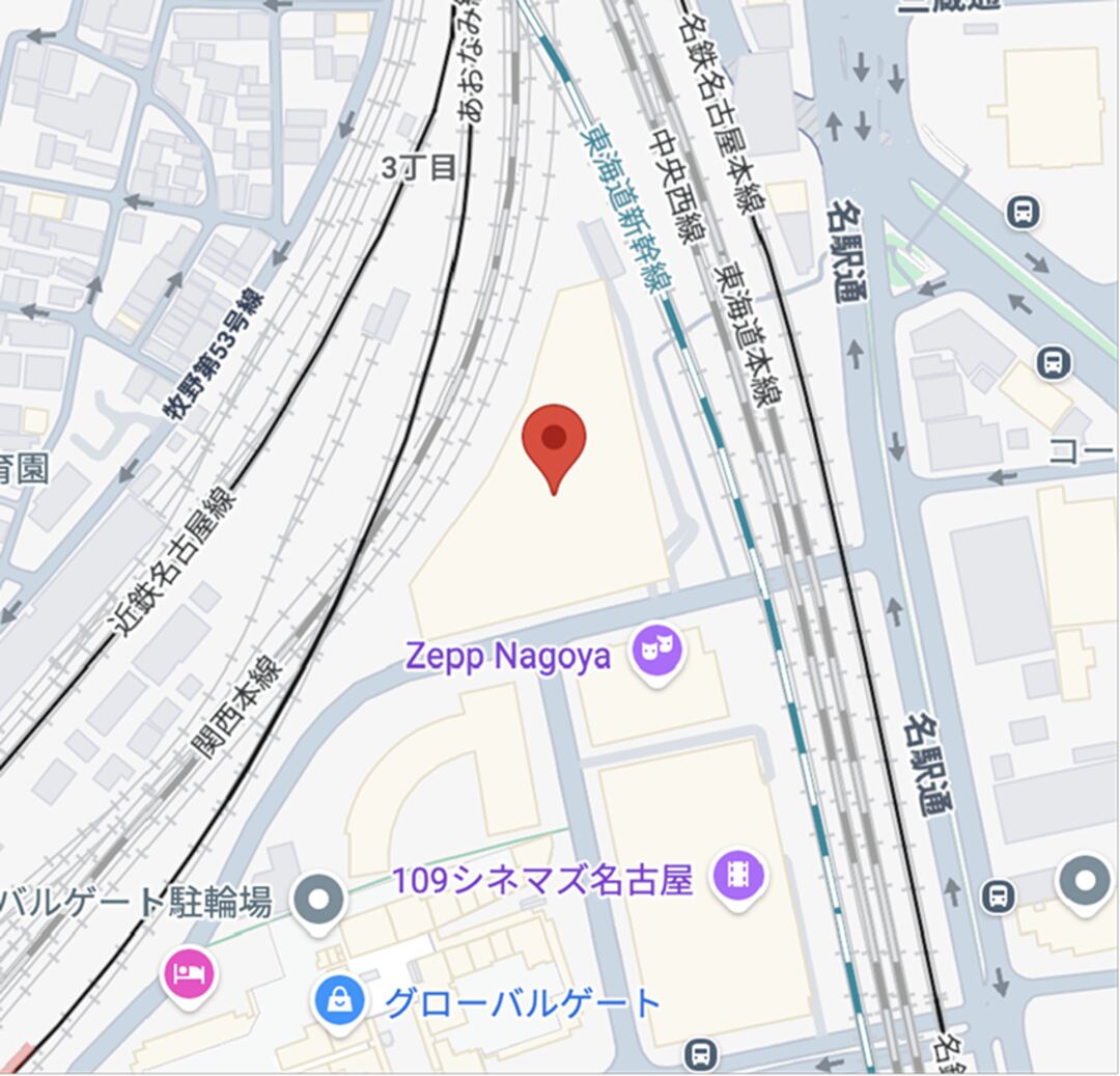 ストリングスホテル NAGOYA周辺の地図
